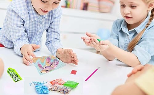 Miniatura 3 de Paquete de 6 kits de pintura de diamantes de dibujos animados 5D para principiantes, lindos animales, kit de arte de diamantes de bricolaje, taladro