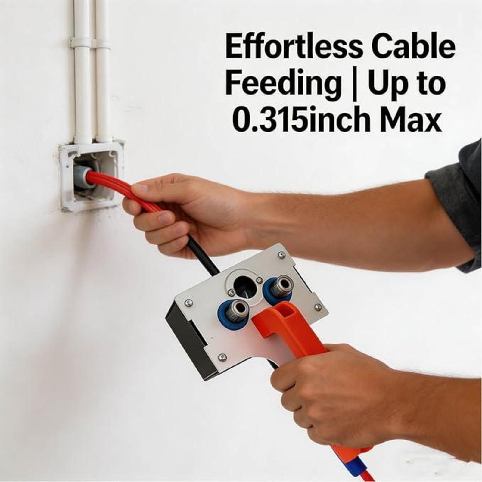Eficiente herramienta de extracción de cables | Cinta de pescado portátil resistente para un fácil cableado en conductos | Herramientas de de alambre de cable máximo de 0.3 pulgadas para