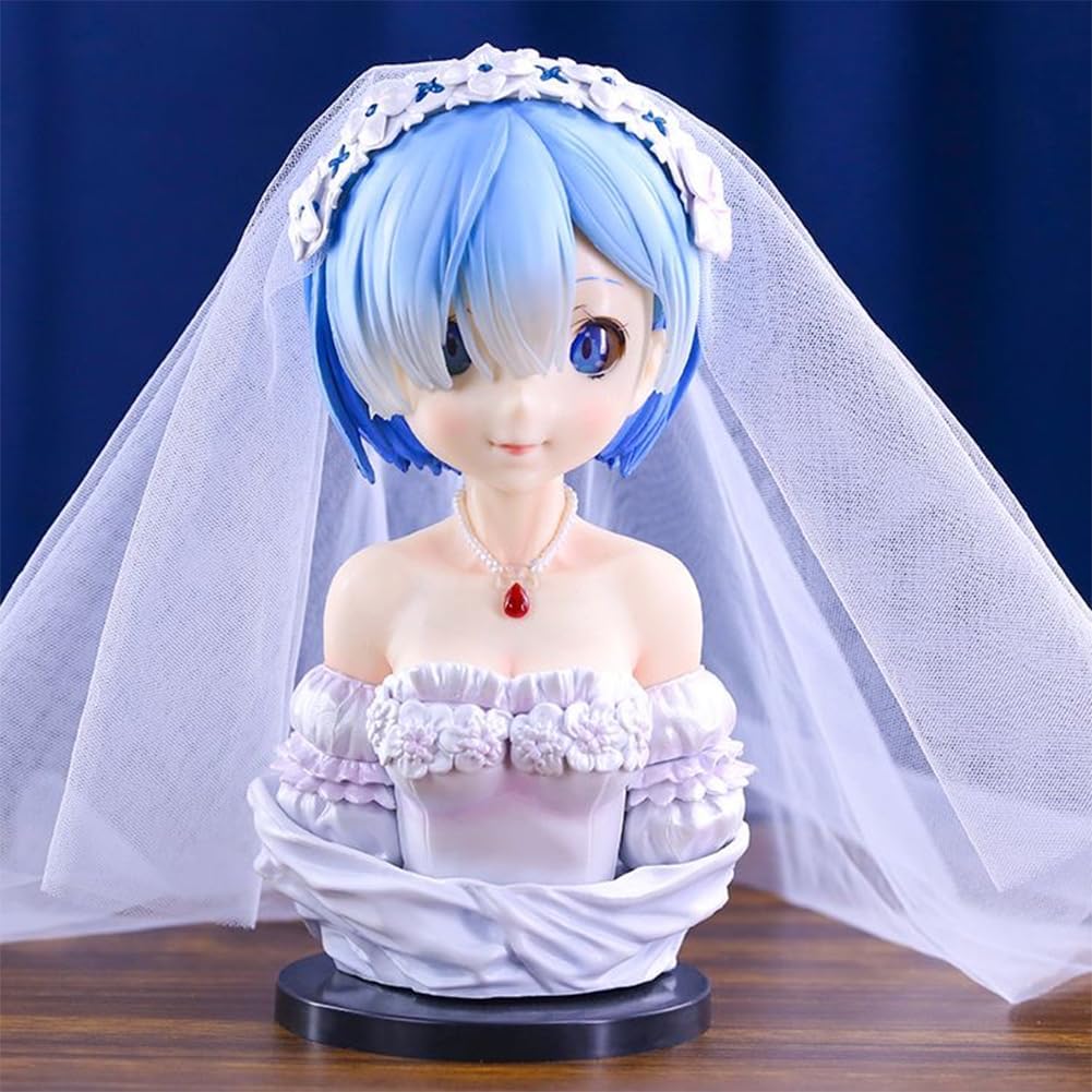 YLQANONG Re:0 Rem Figures Movable Head Remu Anime Figure Statues PVC Remu Ramu Anime Action Figurine Ornaments for Fans 8.27IN
