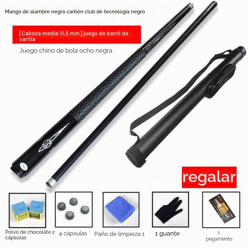 Taco de billar profesional de fibra de carbono, taco de billar de baja desviación, hecho a mano, puntas de 10 mm/11,5 mm, adecuado para deportes de mesa de billar