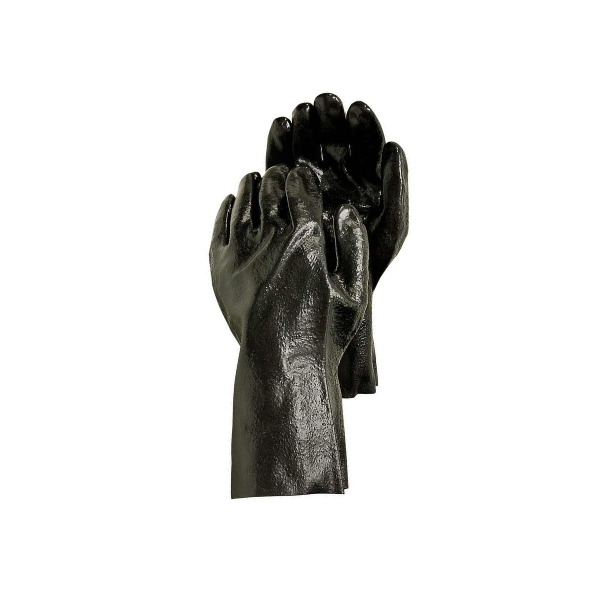 ATERET 12 Pairs Chemical Resistant PVC Work Gloves, Reusable Heavy-Duty Rubber Gloves, Rough