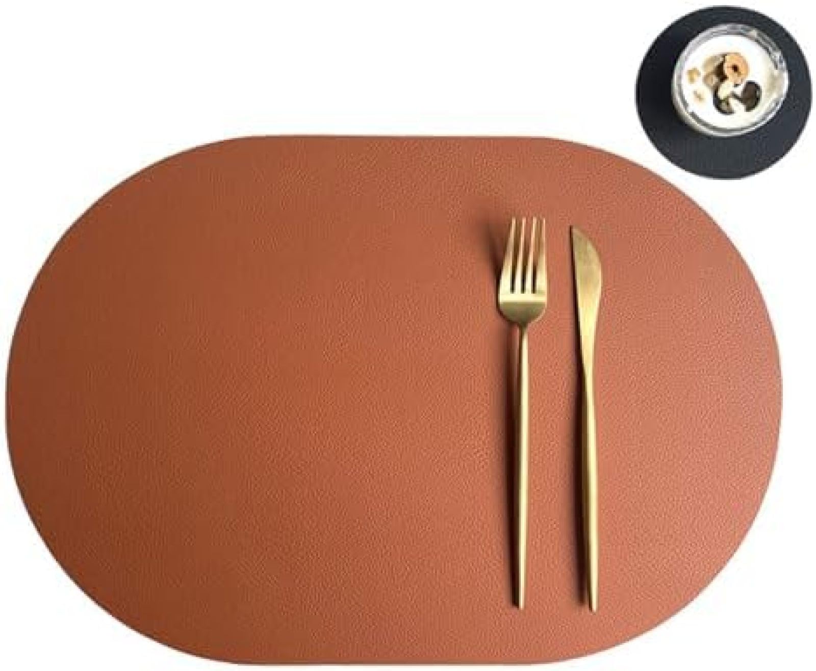 Set de table ovale en cuir pour des dîners conviviaux