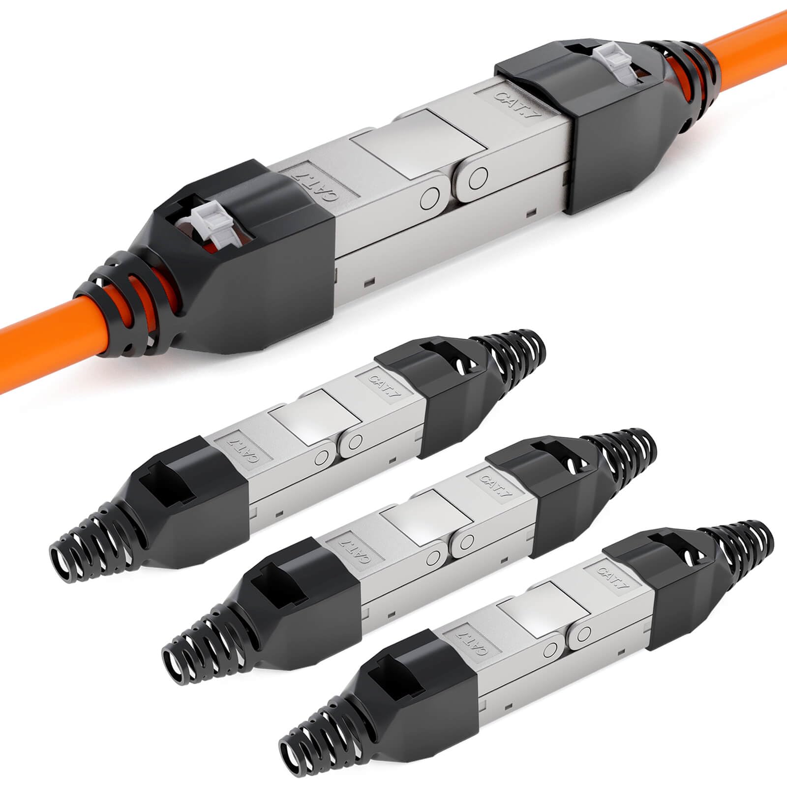 thumbnail: Hb-digital 10x CAT.7 RJ-45 Netwerkstekkers - Vergulde Contacten, Gereedschapvrije Installatie, Voor CAT8/7/6a Kabels