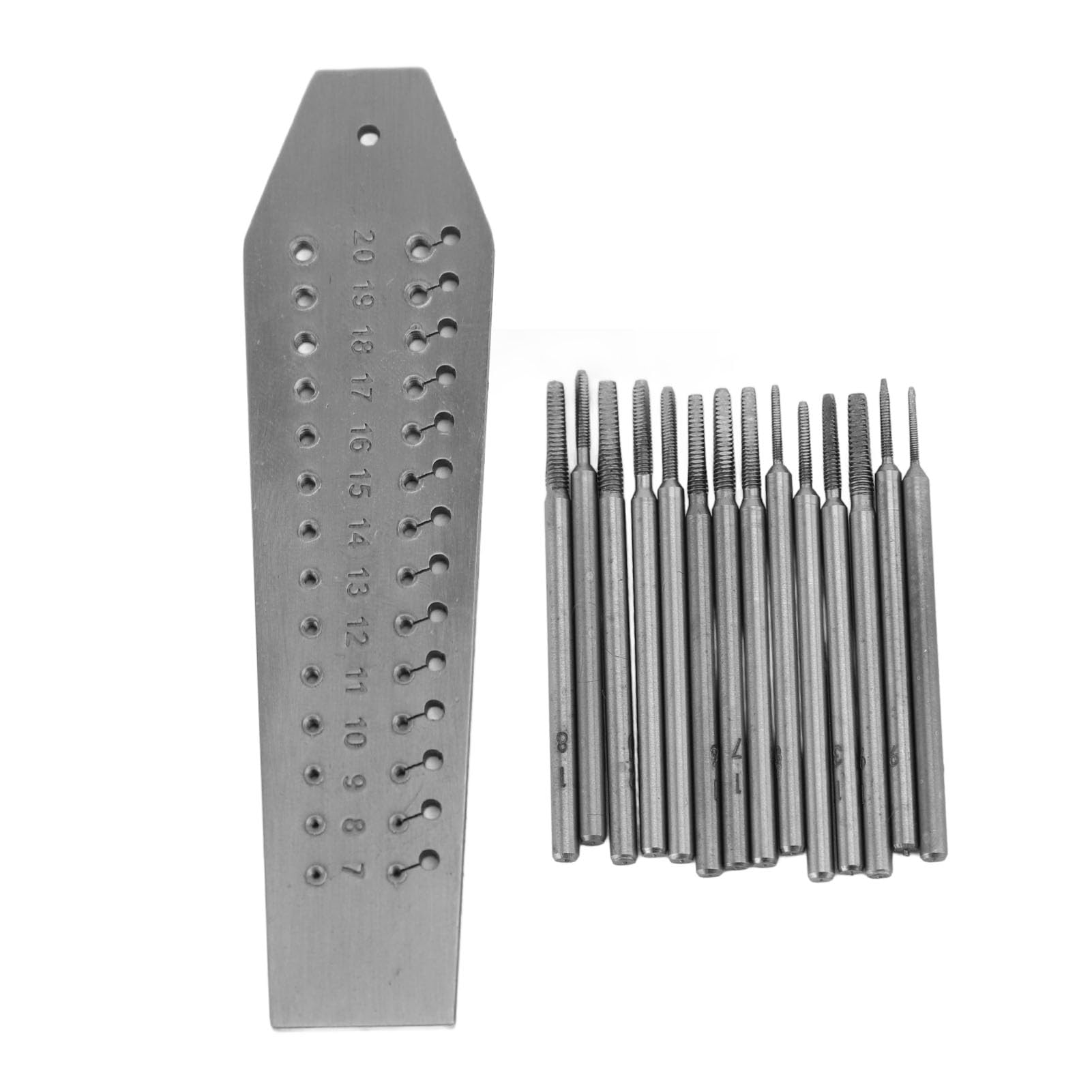 Jeu de Tarauds et Filières 14 Pièces, Ensemble de Tarauds et Filières Miniatures en Métal de 0,7 Mm à 2 Mm, Matrices de Taraudage D'horlogers Bijoutiers pour la Fabrication de