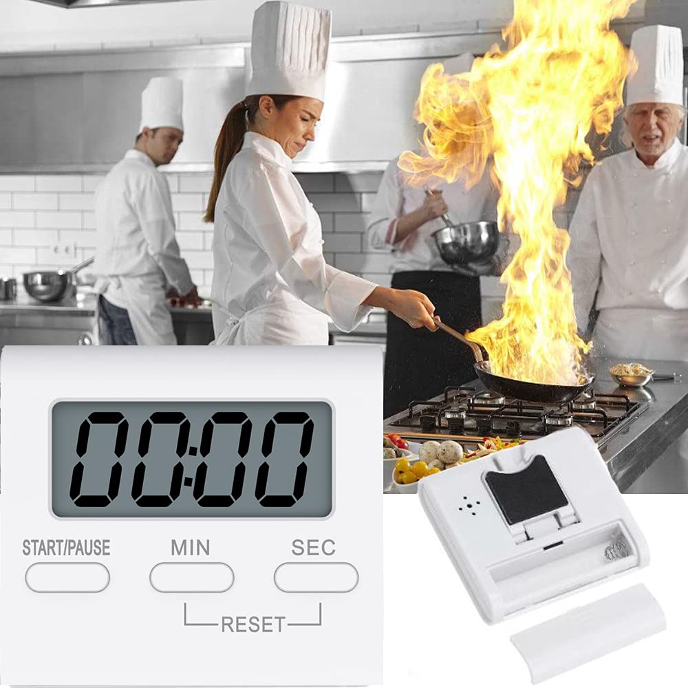 Raswood Timer Da Cucina Digitale - Conto Alla Rovescia Con Allarme Forte E Display Grandi Cifre - Magnetico E Con Supporto - 4
