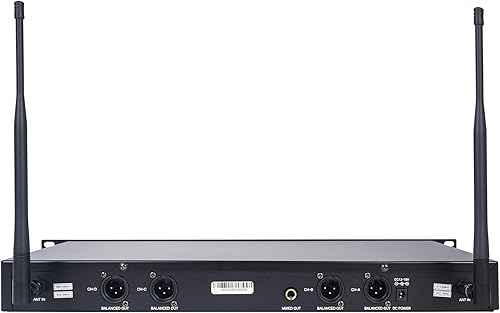 Miniatura 10 de Sound Town Sistema de micrófono inalámbrico UHF profesional de 4 canales con receptor de metal para montaje en rack, 2 micrófonos de mano, 2