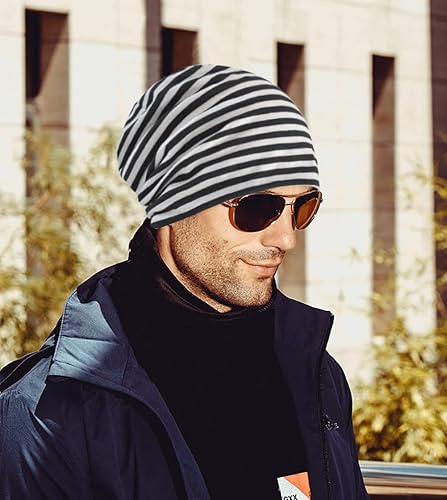 Miniatura 2 de Paquete de 2 gorros holgados de algodón, gorro de quimioterapia para mujeres y hombres