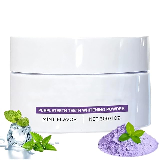Purple Teeth Whitening Powder Remineralizing Hydroxyapatite Tooth Powder with Niacinamide Purple Color Corrector Enamel Repair Fresh Breath Gentle