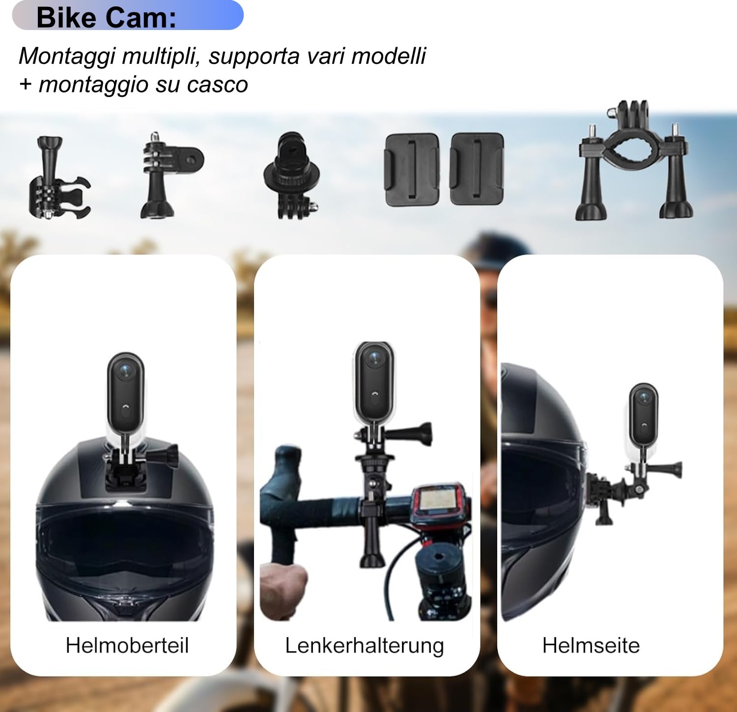 TKMARS Mini Action Cam WiFi 1080P Full HD, Action Cam Moto Impermeabile 30M con Supporto Magnetico, 120° Grandangolo, App Controllo, per Moto/Bici/Subacqueo/Sport Estremi (Nero)