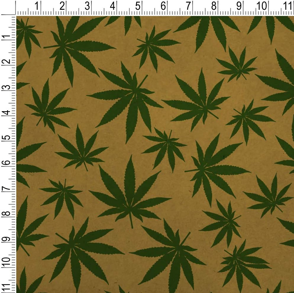GRAPHICS & MORE Marijuana Pot Weed Leaf Pattern Premium Kraft Roll Gift Wrap Wrapping Paper