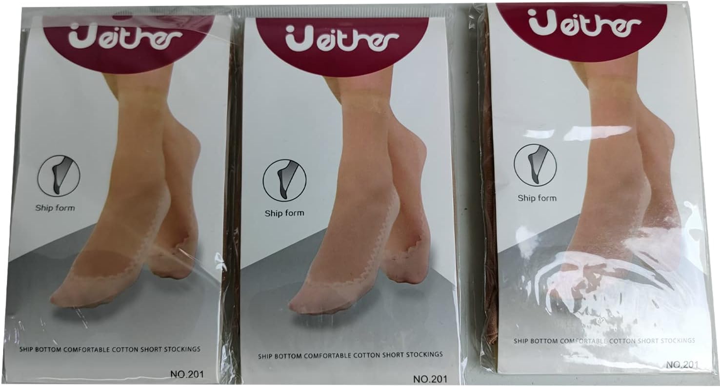 Women's 6 Pairs Silky Anti-Slip Cotton Sole Sheer Ankle High Tights Hosiery Socks Reinforced Toe - Image 7