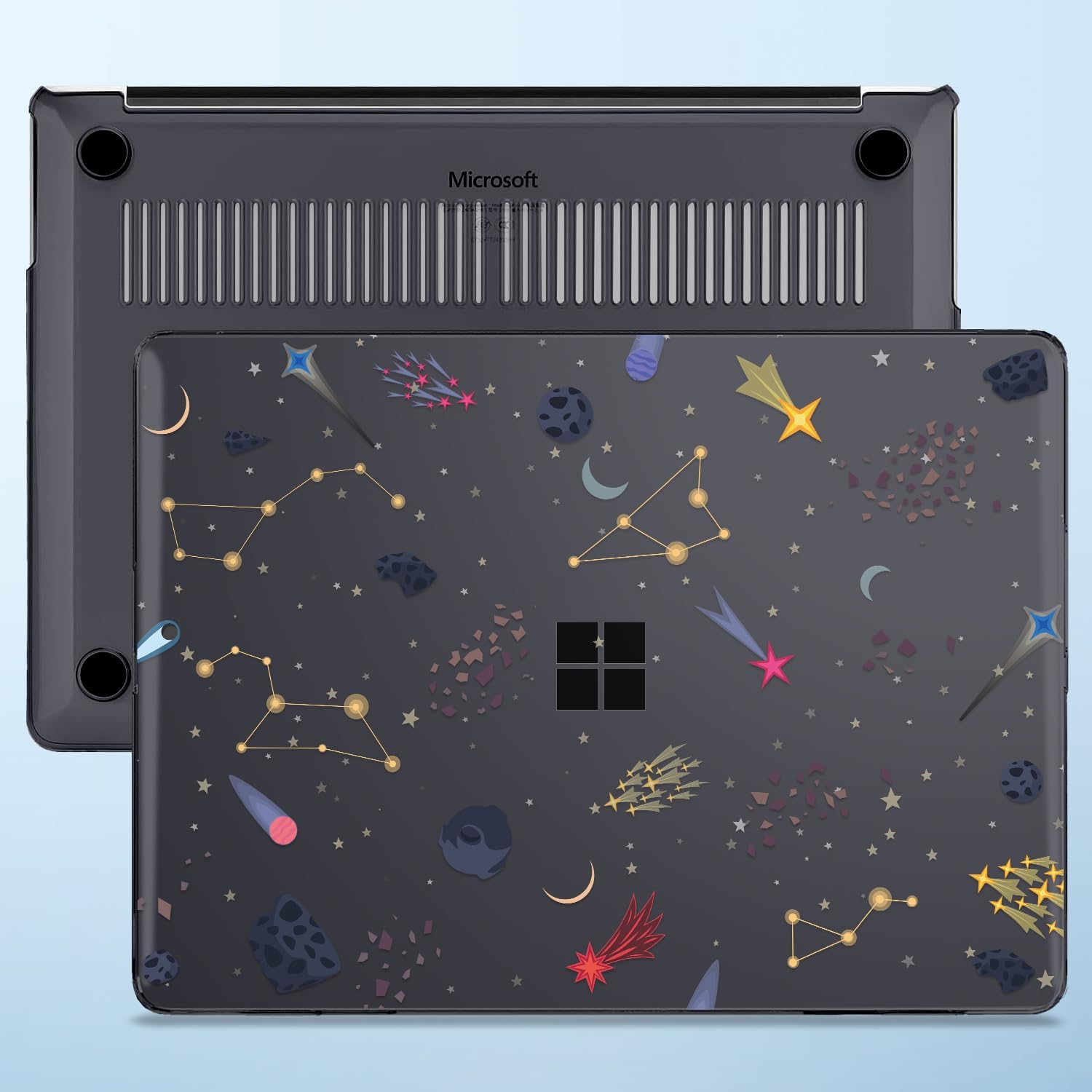 Case Compatible with Model 2095 Microsoft Surface Laptop 13 inch Windows 11 Copilot+PC+Touchscreen 2025, Cute Printed Pattern Plastic Hard Shell Case with Keyboard Cover Screen Film, Stars and Space - Image 6