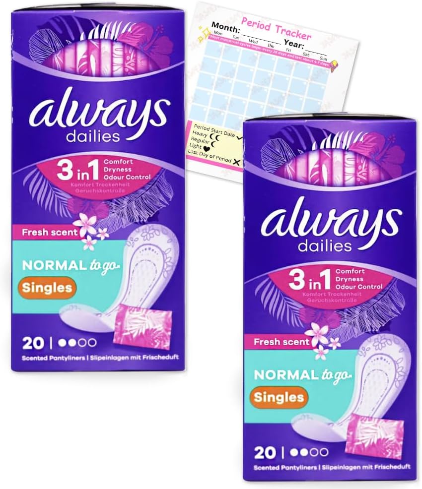Always Dailies Panty Liners Normal 40x Fresh Scent Pantyliners Go