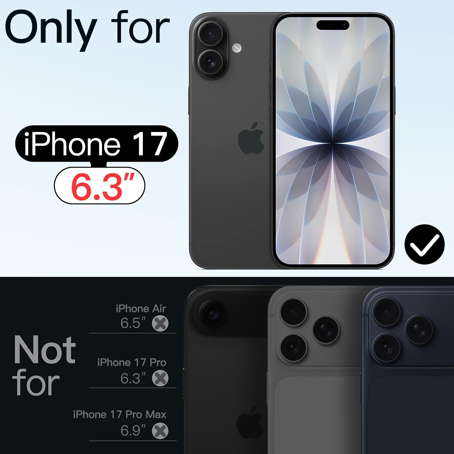 JETech Magnetic Case for iPhone 17, Iridescent Black image 2