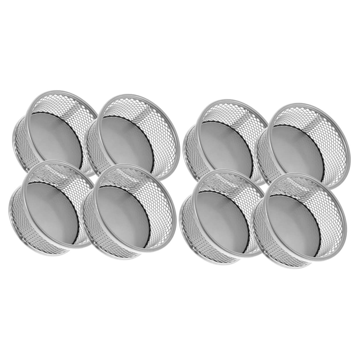 ERINGOGO 8Pcs Mesh Paper Clip Holders Desk Organizer for Stationery Stackable Storage Baskets for Clips Thumbtacks Office Accessories