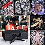 Large Gift Box, 31 x 22 x 10 cm Luxury Gift Boxes with Lids Ribbon Shredded Paper and Paper Gift Bag Jewellery Gift Boxes for Wedding Birthday Anniversaries Christmas Day Presents (Black) - Image 6