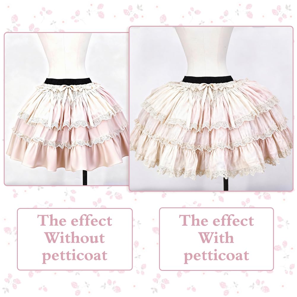 FINGERINSPIRE Gonna a Cerchio con Gabbia Larga 75cm Sottoveste Lolita con Struttura in Acciaio, Sottoveste a Gabbia per Uccelli con Elastico in Vita Accessorio per Abiti in Stile Vittoriano