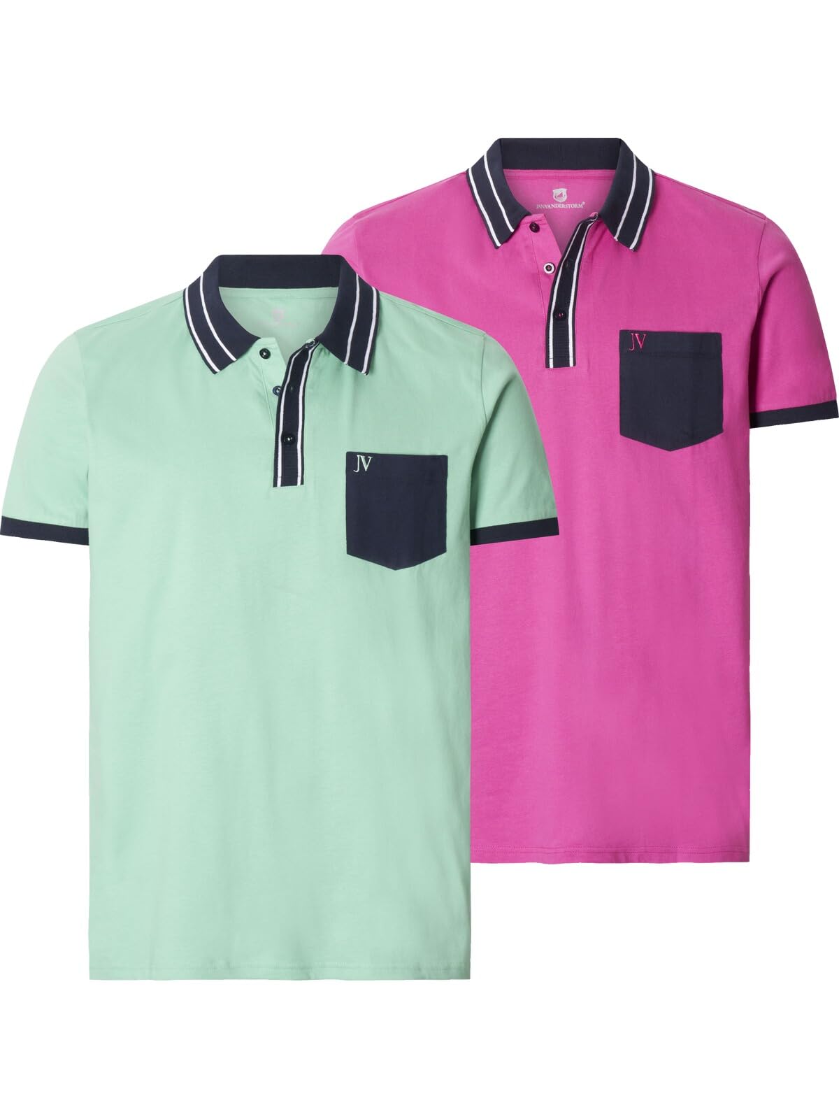 Jan Vanderstorm Herren Doppelpack Poloshirt Skalle