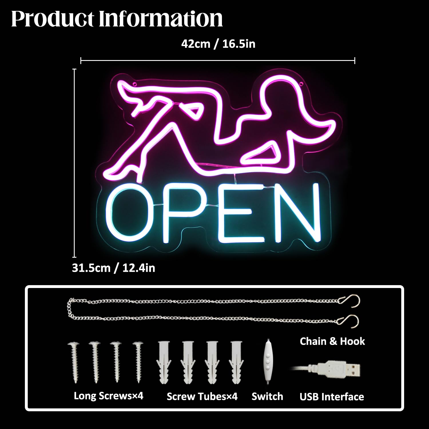 Open Neon Schild Bar LED Zeichen Pin Dame Leuchtreklame für Wanddekoration Dimmer Open Neonlicht Blaues Leuchtschild für Bar Restaurant Hotel Shop Club Deko Party Neon Sign