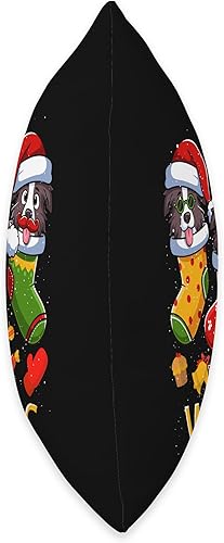 Miniatura 2 de BCC Border Collie Shirts & Dog Lover Gifts Border Collie - Almohada de Navidad de Papá Noel X-Mas Dogs de 18 x 18 pulgadas, multicolor