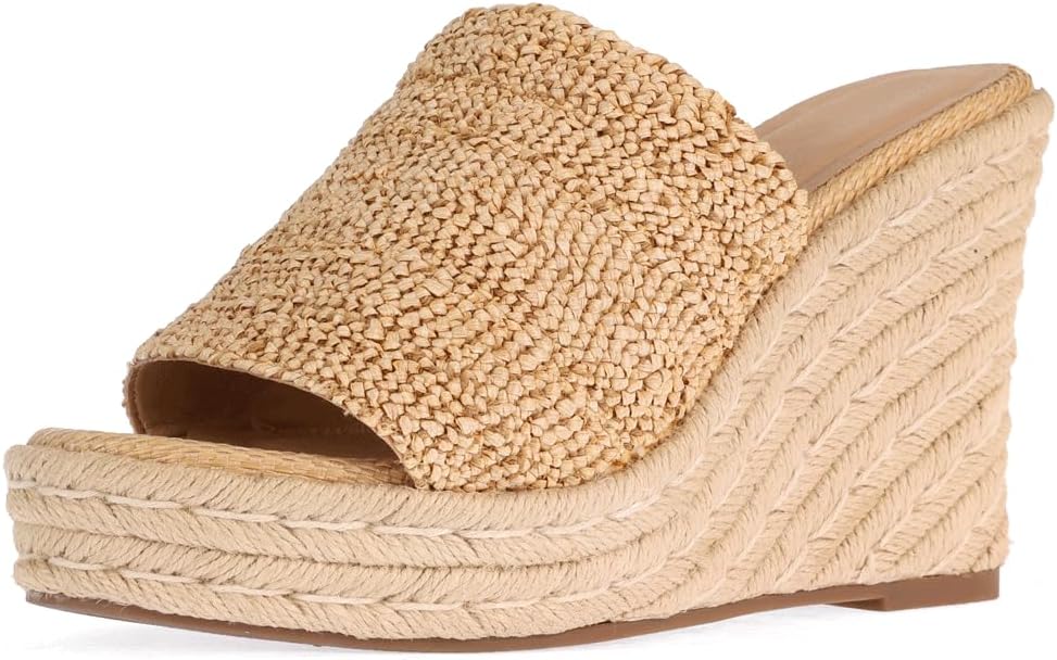 VICKI·VICKI Women's Platform Sandals Wedge Ankle Strap Open Toe Sandals