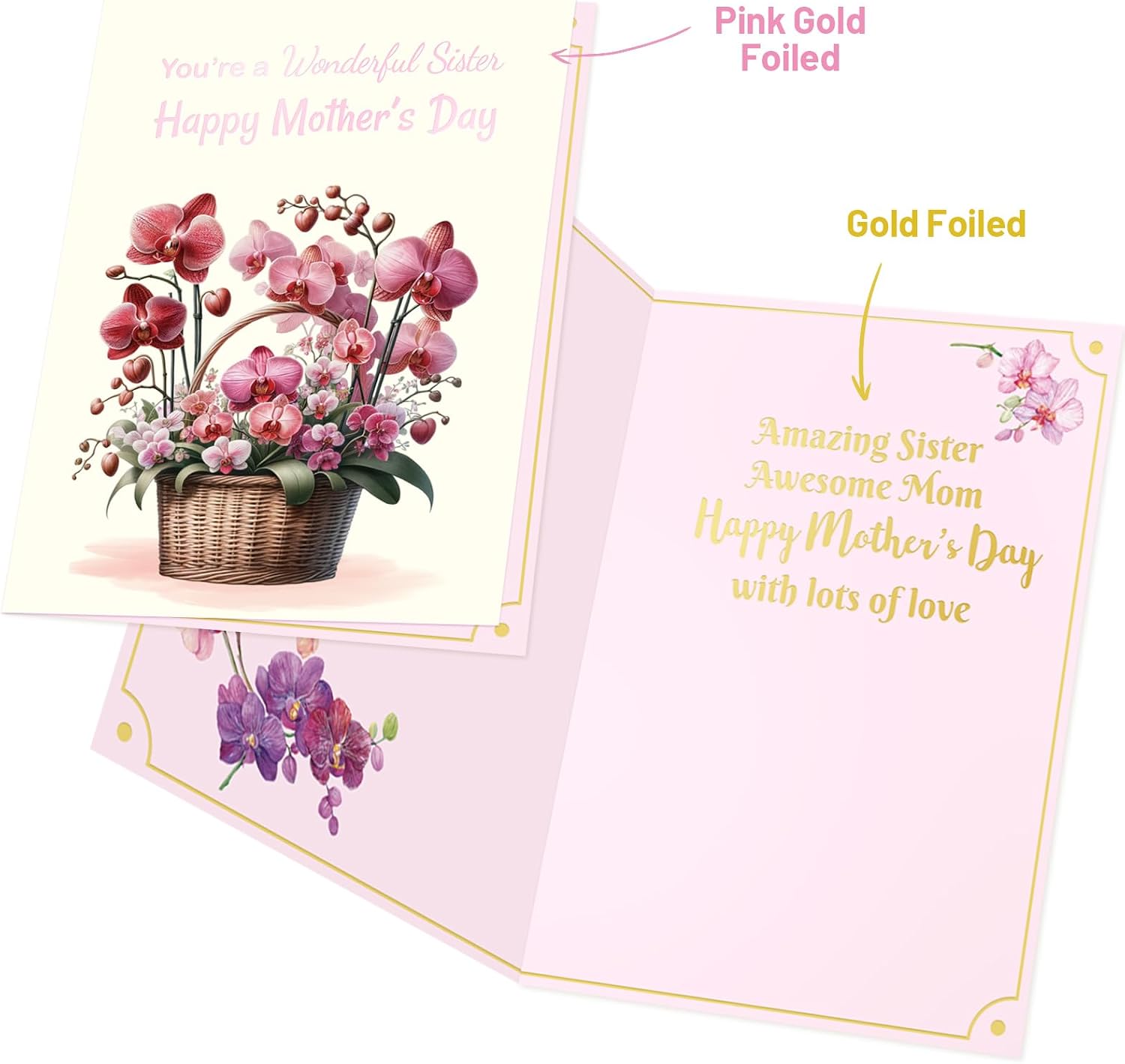 ceiba tree Happy Mothers Day Card for Sister with Envelope Message inside 5X7 inch Mother's Day Card 1Pcs image 4