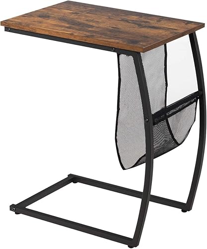 Miniatura 9 de Tangkula - Mesa auxiliar para sofá, sofá, cama, salón, dormitorio, color marrón