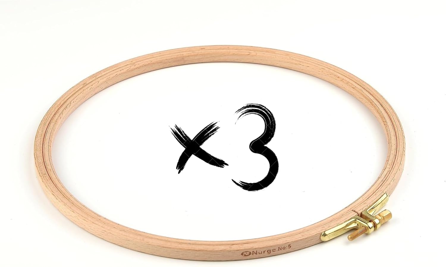 Nurge 3 Pcs 8 Inch Premium Beech Wood Gold Clasp Embroidery Hoop 8mm/0.3" Thickness (220mm = 8.66" ~ Approx 8") (3 Pcs * 8")