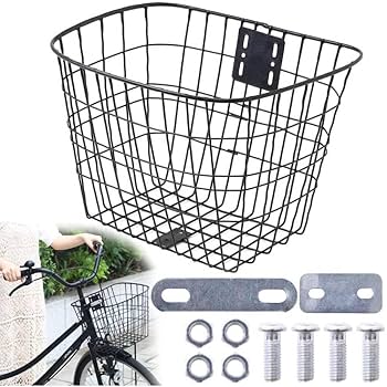ブラック 自転車 前面バスケット付き トートBOX フロントバスケット | サイクルランドナニワ