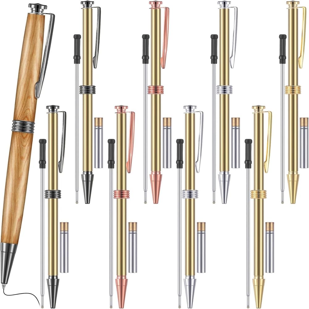 12 Pezzi 7mm Trimline Twist Pen Slimline Twist Pen Kit - Forniture per Tornitura per Legno Fai-Da-Te