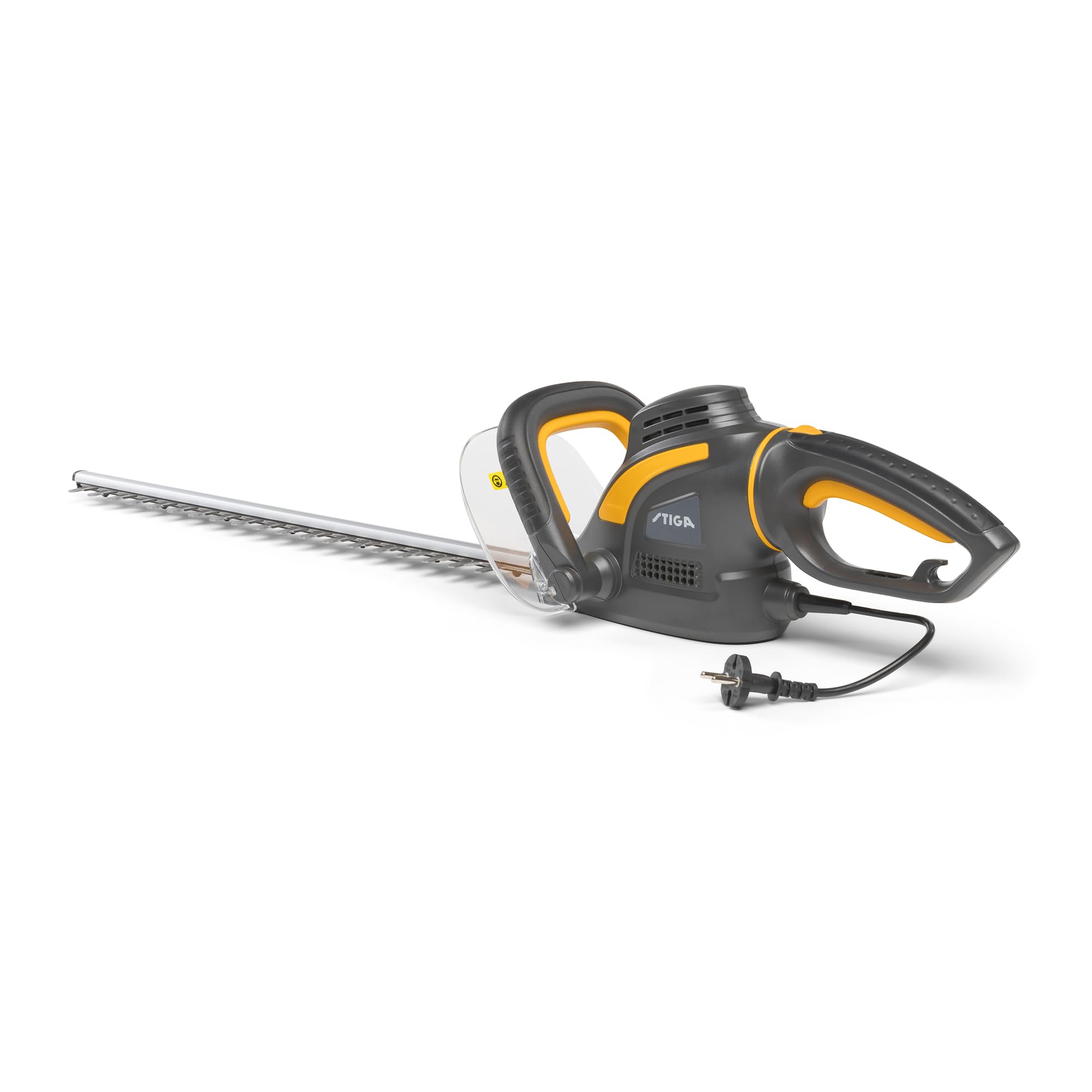 STIGA HT 106c Elektro-Heckenschere, 600 W, 60 cm – Doppelmesser, 180° Drehbarer Griff (3 Positionen) – Für Hecken