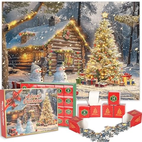 2024 Advent Calendar Jigsaw Puzzle 1008 Pieces for Adult Santa Claus Christmas Gifts Decoration Cover