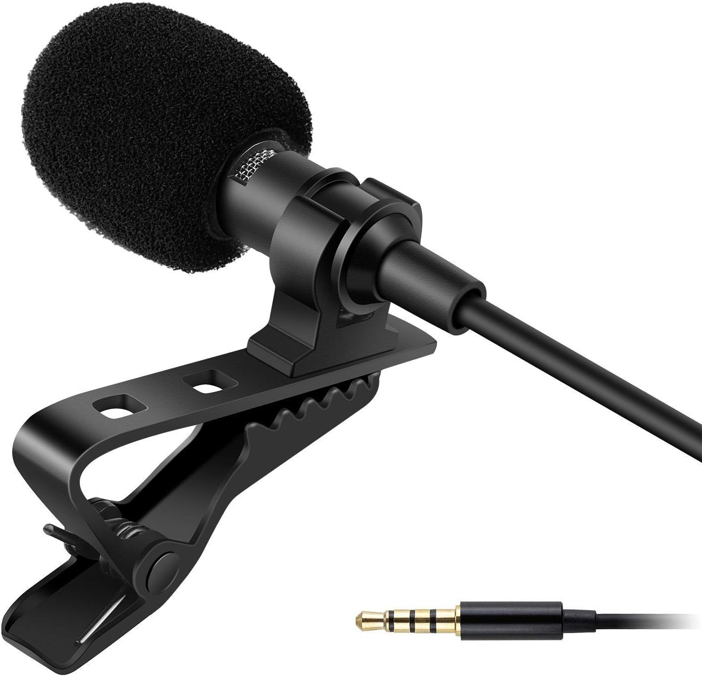 DreamFly, Offer} 3.5mm Clip Microphone Collar Mic for YouTube and Recording Mike for Voice Recording with Hard Carrying Case Portable Protection Storage Bag for Earphone Headset Headphone -Black