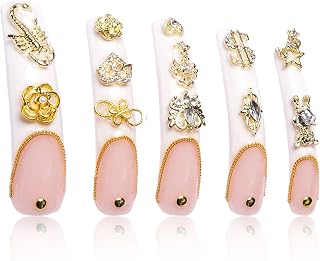 LOVFUL Press on Nails Chicago | Handmade with Full Covered Crystals | Reusable Fake Nails | Curve Long 2.2 in | H189-S