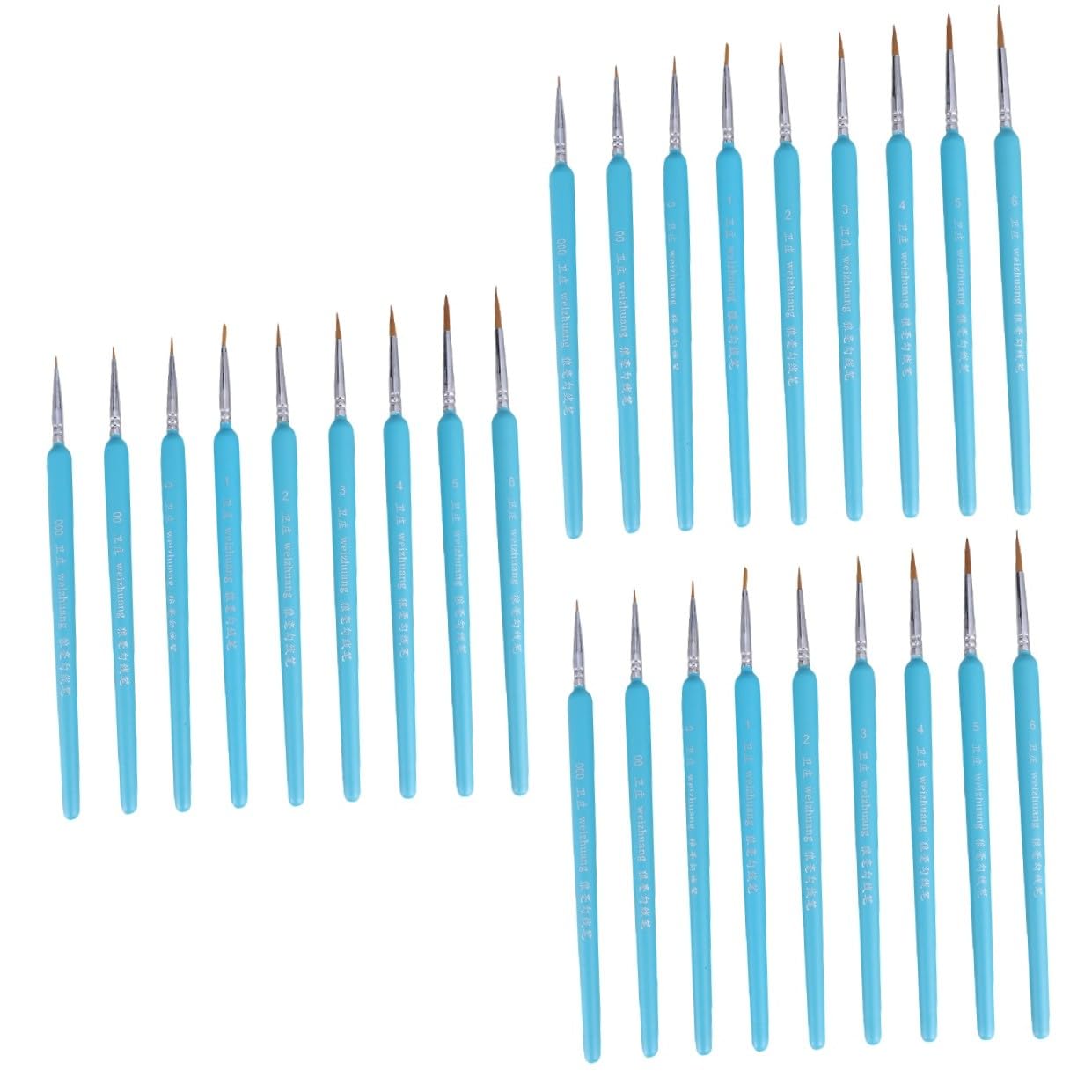 STOBOK Lot De 3 Pinceaux À Pointe Fine pour Peinture Et Dessin pour Débutants Et Professionnels Sky - 9 Pièces X 3