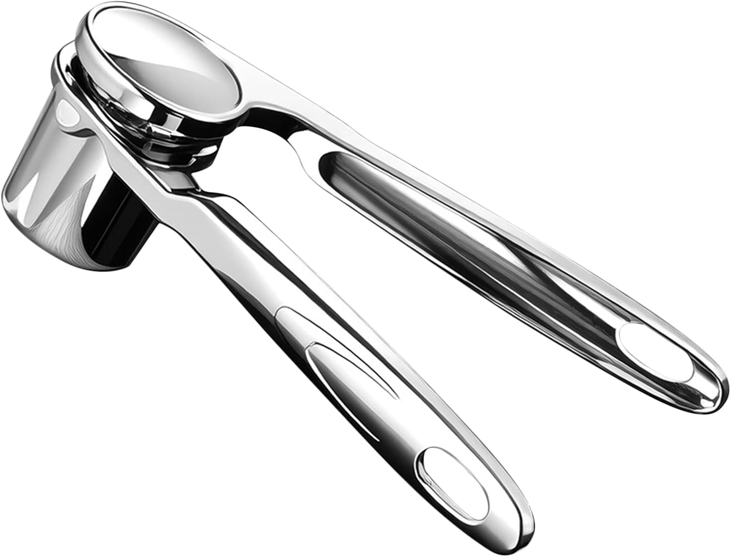 Garlic Press, Zinc Alloy Garlic Mincer Crusher, Ergonomic Handle Kitchen Tool, Perfect for Ginger Smashing, Cooking Gadgets Home, Apartment, BBQ, Picnic, Restaurant, Camping, 16.5×4.7×3.3x3cm Silver