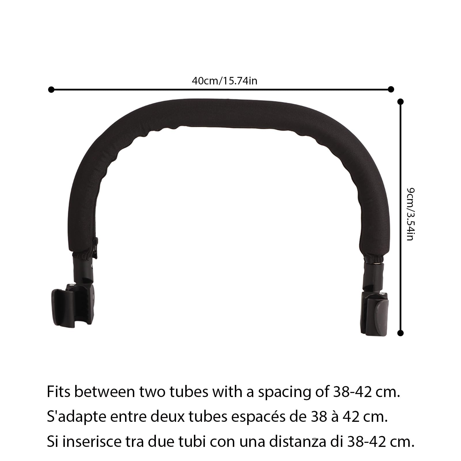 Cochecito de bebé Apoyabrazos Barandilla Ajustable Cochecitos Barras de Parachoques Cochecito Apoyabrazos Accesorios para Babyzen y Yoyo, para Distancia entre Dos Tubos Es 38-42