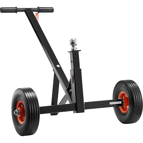 VEVOR Adjustable Trailer Dolly, Dolly for Trailer with 1-7/8'' Hitch Ball & 10'' Solid Tires, 16''-24'' Adjustable Height, 600lbs Tongue Weight Capacity, Ideal for Moving Car RV Boat Trailer