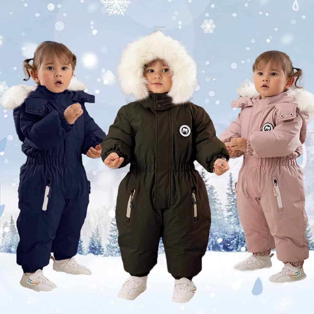 UVIPC Toddler One Piece Snowsuits Ski Suits Winter Waterproof Coats Jackets Jumpsuits for Kids Boys and Girls 2T-5T