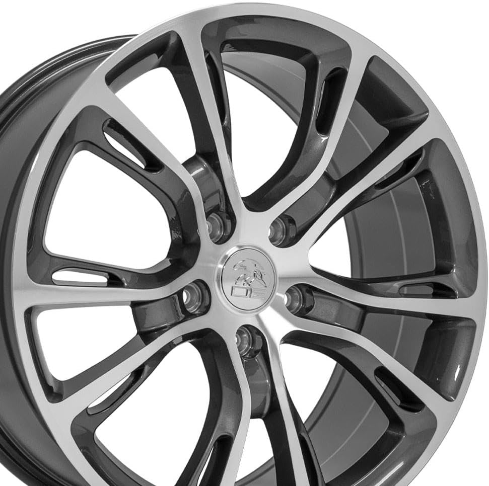 OE Wheels JP16 20 Inch Rim Fits Jeep Grand Cherokee Spider Monkey SRT8 Style 5x127 20x8.5 Gloss Gunmetal Machined - Hollander 9113 (1)