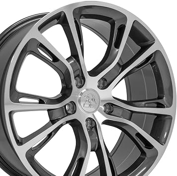 OE Wheels JP16 20 Inch Rim Fits Jeep Grand Cherokee Spider Monkey SRT8 Style 5x127 20x8.5 Gloss Gunmetal Machined - Hollander 9113 1