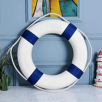 20 Inch Pool Safety Life Preserver Throw Ring Buoy for Swimming- Swim Foam Rings with 98.4FT Water Floating Lifesaving Rope