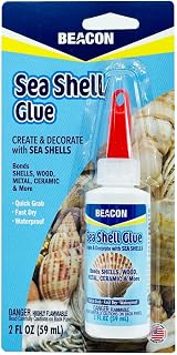Beacon Sea Shell Glue: Waterproof, Clear-Drying Adhesive for Shells, Wood, Metal, Glass & Crafts | 2oz