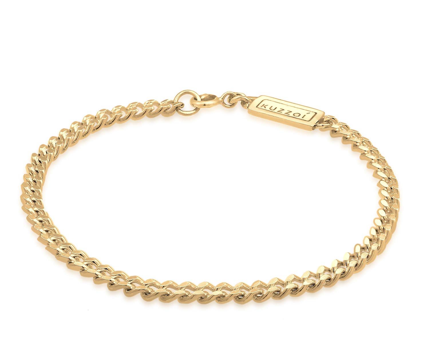 Kuzzoi Buddha Silber-Armband goldfarben 925 Silber Herren 5 mm