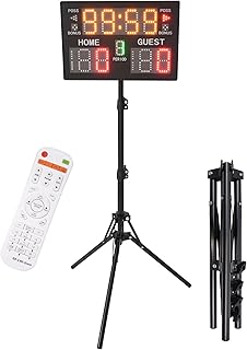 Led Electronic Scoreboard, Portable Digital Scoreboard with Remote and Tripod Basketball Scoreboard with Timer Clock for Baseball Tennis Soccer Games,etc