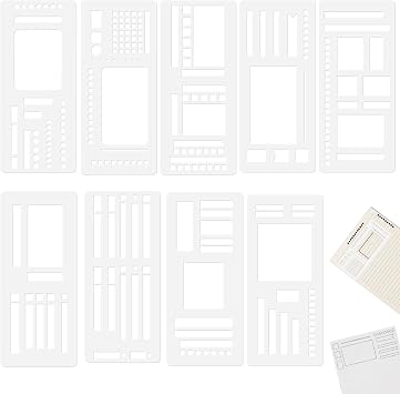 9Pcs Handmade Flexible Record Template, Reusable Drawing & Journaling Templates for Bullet Journals, Planners & Notes | Flexible Ruler Stencils for Home & Travel Use