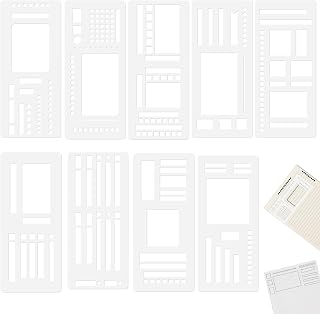 9Pcs Handmade Flexible Record Template, Reusable Drawing & Journaling Templates for Bullet Journals, Planners & Notes | Flexible Ruler Stencils for Home & Travel Use