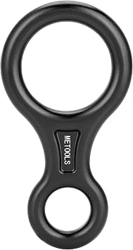Heavy-Duty Climbing Gear, 35KN Aluminum Figure 8 Descenders - High Altitude Protection & Anti-Fall Brake Ideal for Rock Climbing Rappelling and Rescue Black