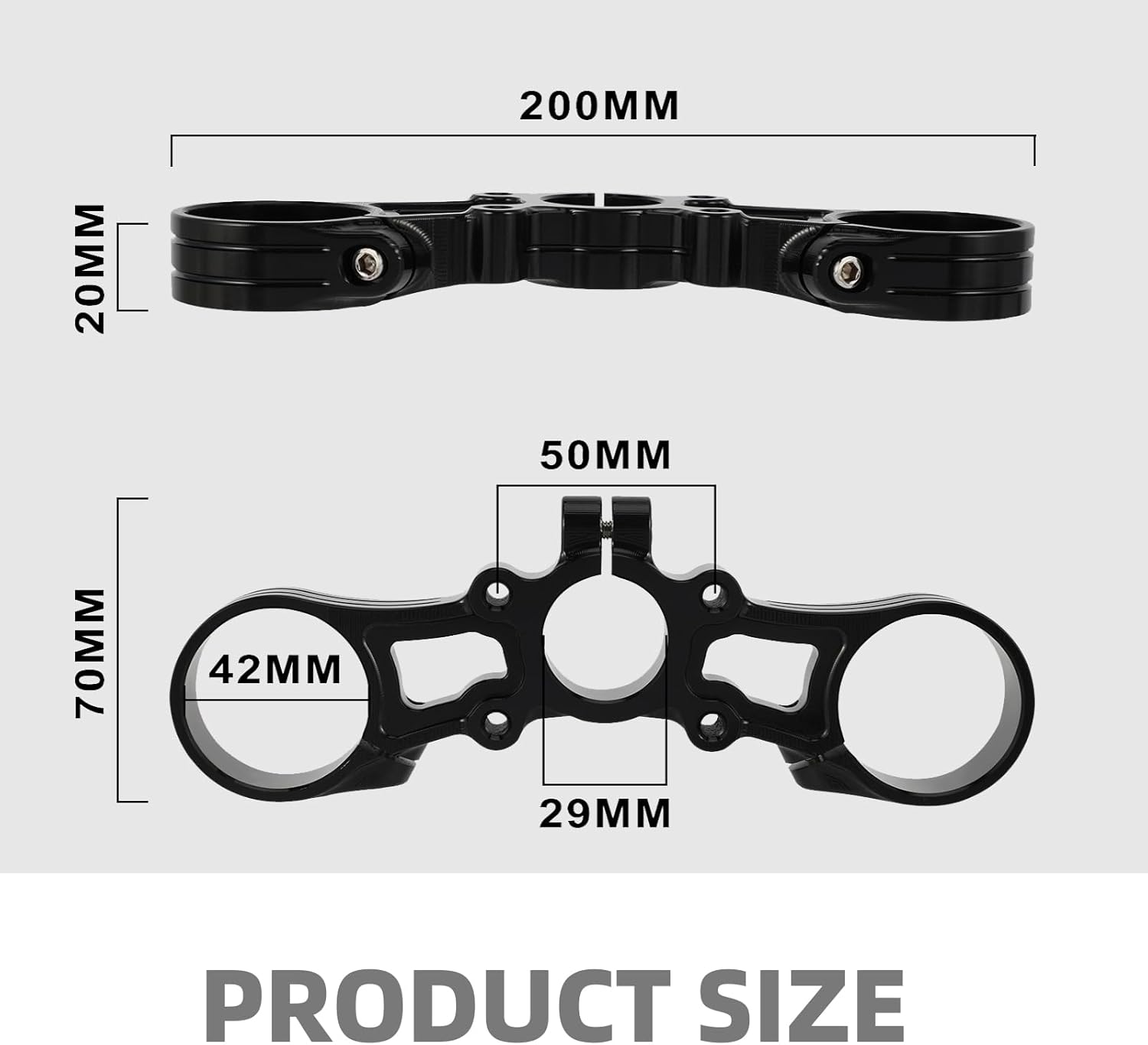 Top Triple Tree Clamp for Surron Light Bee,CNC Dirt Bike Upper Triple Mount for Sur Ron Light Bee X and S Electric Bike - Black