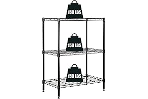 3-Tier Wire Shelving Heavy Duty Storage Rack with 150 Lbs Load Capacity